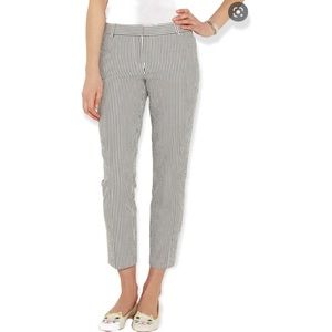 J. Crew Cafe Capri seersucker stripe ankle cropped pants.#73B